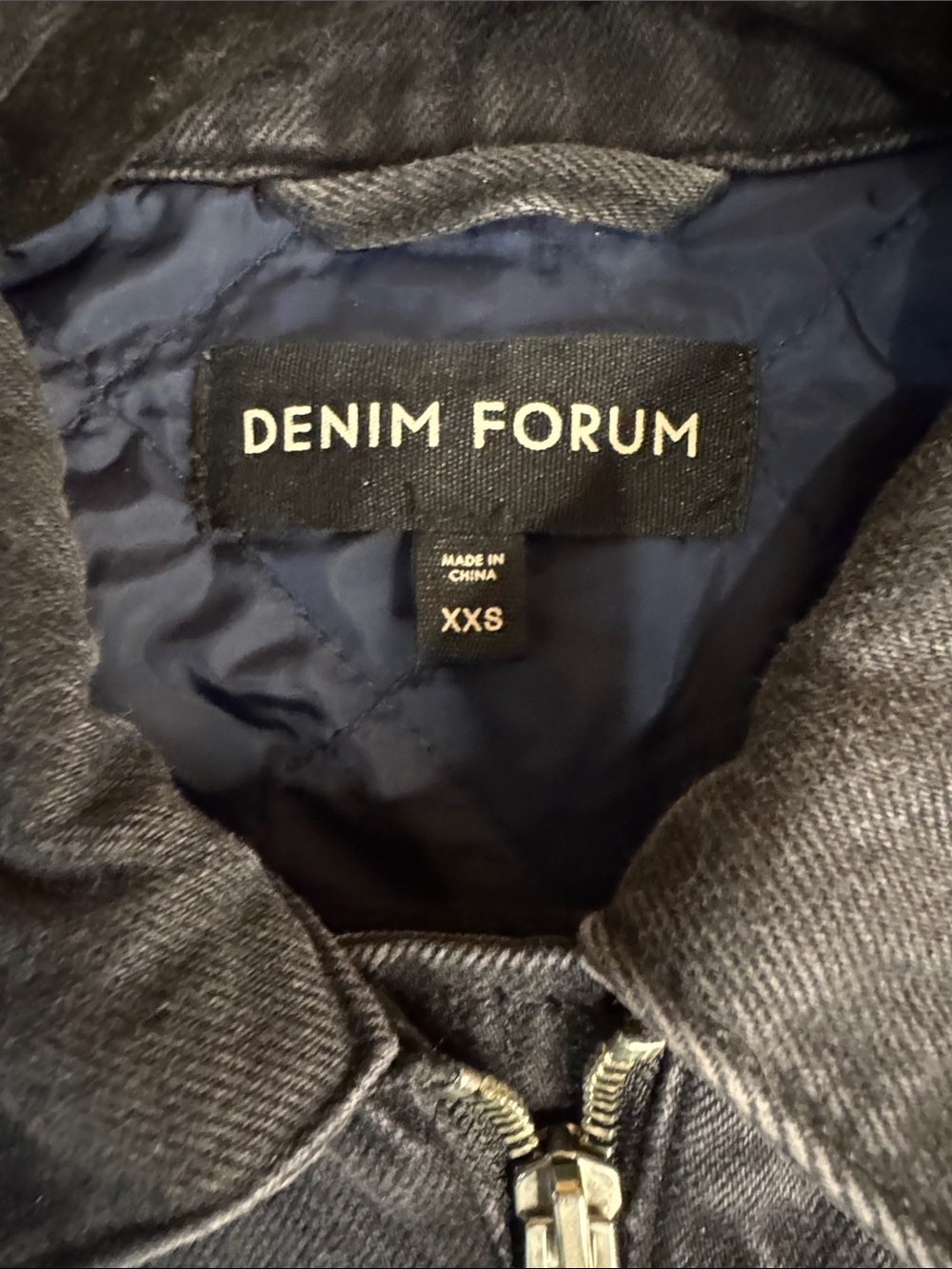 Aritzia Denim Forum Black Cropped Insulated Bomber Jacket- Slight Oversized Fit - Picture 2 of 12